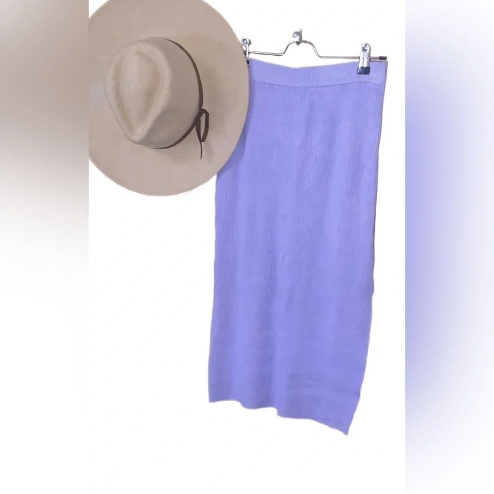 House of Harlow 1960 Lavender Ribbed Knit Midi Skirt (Skirt Only!) - Picture 3 of 9